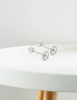 Boucles d'oreilles clous or blanc 750 ‰ et oxyde de zirconium SO OR