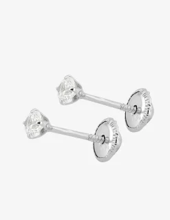 Boucles d'oreilles clous or blanc 750 ‰ et oxyde de zirconium SO OR