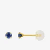 Boucles d'oreilles clous or jaune 750 ‰ et saphir 3 mm SO OR