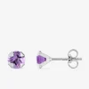 Boucles d'oreilles clous or blanc 750 ‰ et améthyste 5 mm SO OR