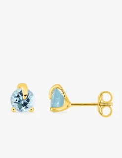 Boucles d'oreilles clous or jaune 375‰, pierre topaze SO OR