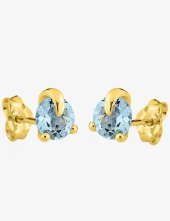 Boucles d'oreilles clous or jaune 375‰, pierre topaze SO OR