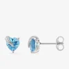 Boucles d'oreilles clous or blanc 375‰, topaze SO OR