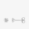 Boucles d'oreilles clous or blanc 750 ‰, oxyde de zirconium SO OR