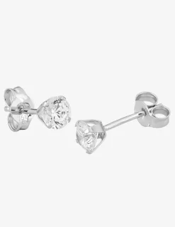 Boucles d'oreilles clous or blanc 750 ‰, oxyde de zirconium SO OR