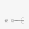 Boucles d'oreilles clous or blanc 375 ‰ et oxyde de zirconium 3 mm SO OR
