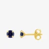 Boucles d'oreilles clous or jaune 750 ‰ et saphir SO OR
