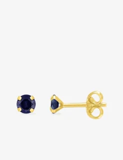 Boucles d'oreilles clous or jaune 750 ‰ et saphir SO OR