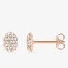 Boucles d'oreilles clous ovale plaqué or rose et oxyde de zirconium SO OR