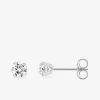 Boucles d'oreilles clous or blanc 375 ‰ et oxyde de zirconium 4 mm SO OR
