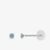 Boucles d'oreilles clous or blanc 375‰, topaze 3 mm SO OR