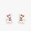 Boucles d'oreilles clous petits chiens or jaune 375 ‰ SO OR