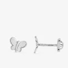 Boucles d'oreilles clous papillon or blanc 750 ‰ SO OR