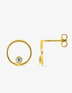 Boucles d'oreilles clous plaqué or et oxyde de zirconium SO OR