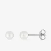 Boucles d'oreilles clous perles d'imitation argent rhodié 925 ‰ 4 mm SO OR