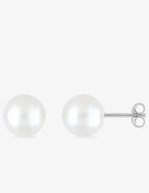 Boucles d'oreilles clous perles d'imitation argent rhodié 925‰ 9 mm SO OR