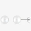 Boucles d'oreilles clous perles d'imitation argent rhodié 925‰ 8 mm SO OR