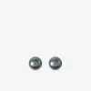 Boucles d'oreilles clous perles de culture eau douce argent rhodié 925%o noires 6 mm SO OR
