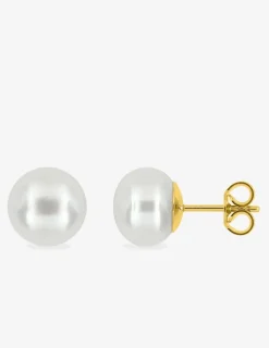 Boucles d'oreilles clous perles de culture et Or jaune 750‰ SO OR