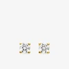 Boucles d'oreilles clous plaqué or et oxyde de zirconium serti griffes 4 mm SO OR