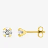 Boucles d'oreilles clous plaqué or et oxyde de zirconium 5 mm SO OR