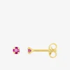 Boucles d'oreilles clous rubis 2,5 mm or jaune 750‰ SO OR