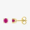Boucles d'oreilles clous rubis en or 750‰ SO OR