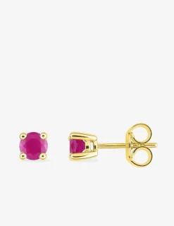 Boucles d'oreilles clous rubis en or 750‰ SO OR