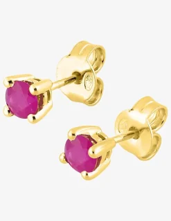 Boucles d'oreilles clous rubis en or 750‰ SO OR
