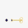 Boucles d'oreilles clous saphir 2,5 mm et or jaune 750‰ SO OR