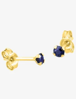 Boucles d'oreilles clous saphir 2,5 mm et or jaune 750‰ SO OR