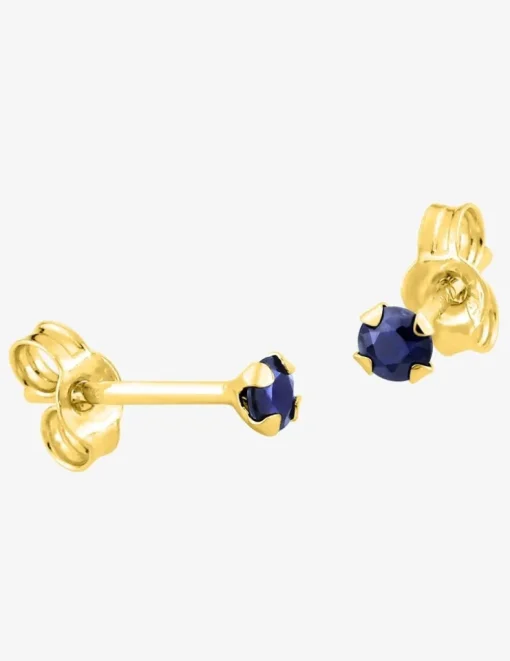 Boucles d'oreilles clous saphir 2,5 mm et or jaune 750‰ SO OR