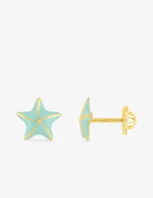 Boucles d'oreilles clous étoile de mer or jaune 375 ‰ SO OR