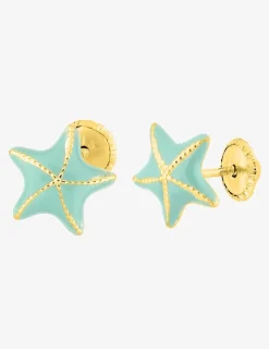 Boucles d'oreilles clous étoile de mer or jaune 375 ‰ SO OR