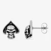 Boucles d'oreilles clous tête de mort acier noirci SO OR