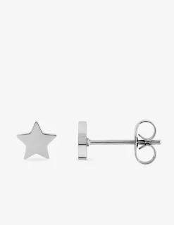 Boucles d'oreilles clous étoile en acier gris SO OR