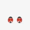 Boucles d'oreilles coccinelle or jaune 375‰ et laque SO OR