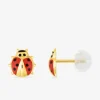 Boucles d'oreilles coccinelles or jaune 375‰ et laque SO OR