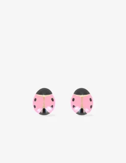 Boucles d'oreilles coccinelle or jaune 375‰ et laque SO OR