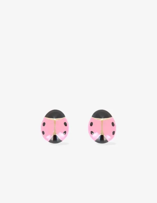Boucles d'oreilles coccinelle or jaune 375‰ et laque SO OR