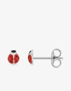 Boucles d'oreilles coccinelles argent 925 ‰ et laque rouge et noir SO OR