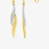 Boucles d'oreilles courbes bicolores plaqué or rhodium SO OR