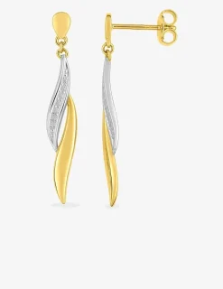 Boucles d'oreilles courbes bicolores plaqué or rhodium SO OR