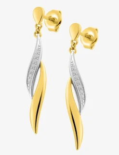 Boucles d'oreilles courbes bicolores plaqué or rhodium SO OR