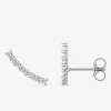 Boucles d'oreilles courbées argent rhodié 925‰ avec oxyde de zirconium SO OR