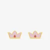 Boucles d'oreilles couronne or jaune 375‰ et laque SO OR