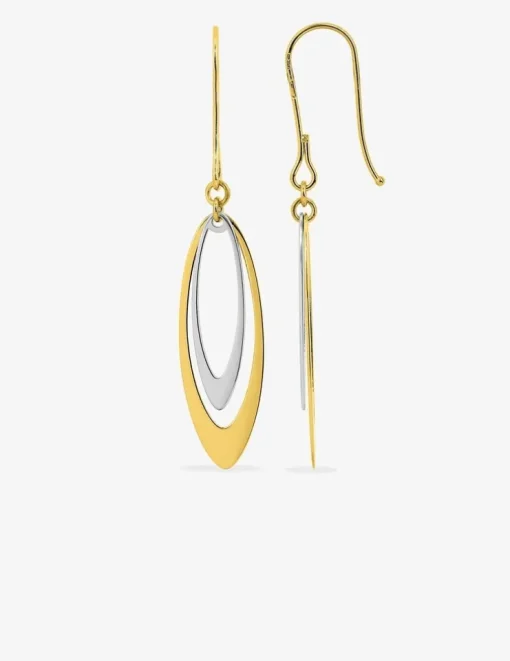 Boucles d'oreilles crochets bicolores or 750 ‰ SO OR