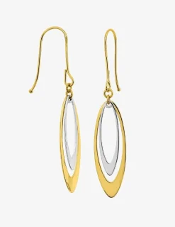 Boucles d'oreilles crochets bicolores or 750 ‰ SO OR