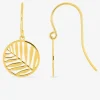 Boucles d'oreilles crochet feuille or jaune 375‰ SO OR