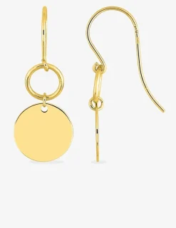 Boucles d'oreilles crochet cercle 6 mm et jeton 11 mm plaqué or SO OR